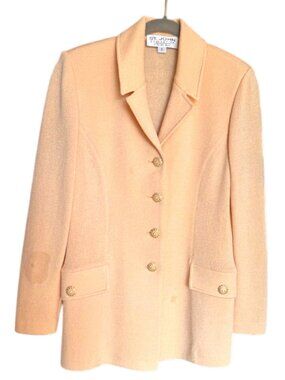 St John Collection Blazer & Skirt Set Buttery Yellow Sz 2 #SJ